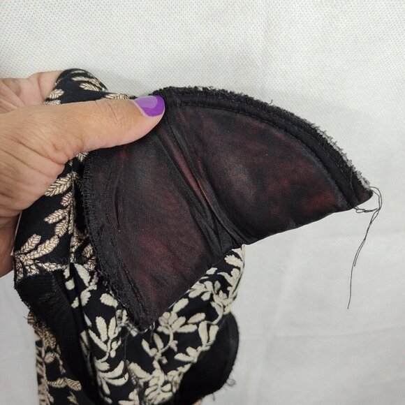 Vintage Jessica Howard Black Brown Floral Midi Dress Women Size 8 Shoulder Pads - Picture 9 of 11